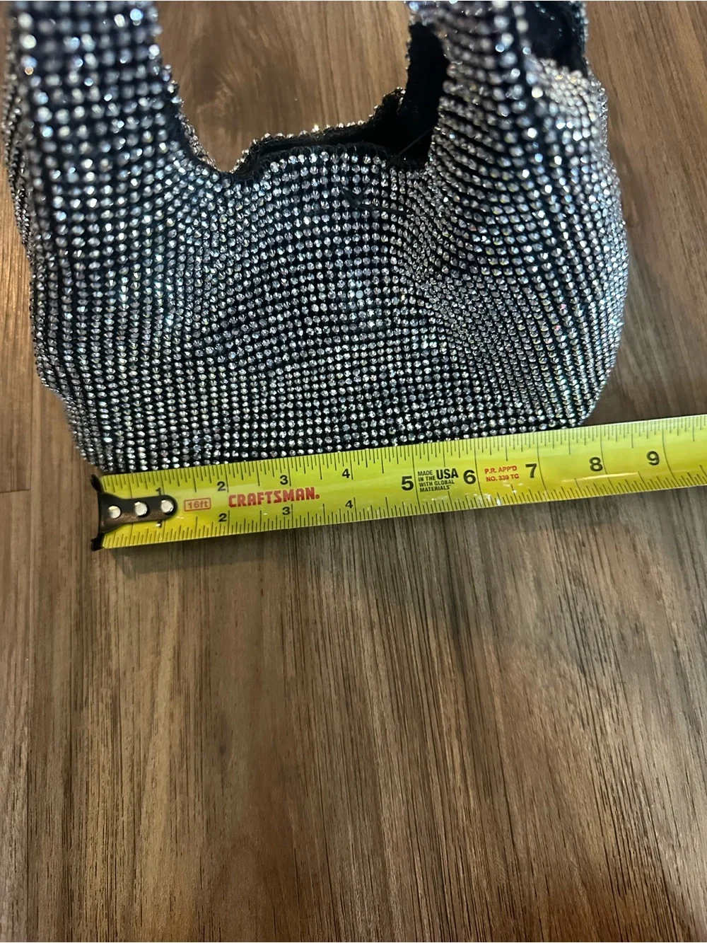INC International Concepts Black Rhinestone Shoulder Bag
